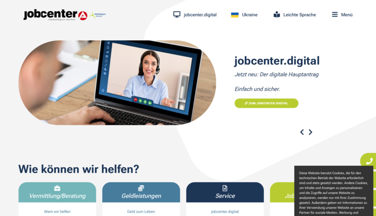 Screenshot jobcenter-staedteregion-aachen.de