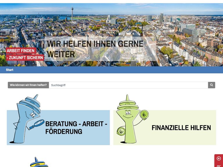 Screenshot jobcenter-duesseldorf.de